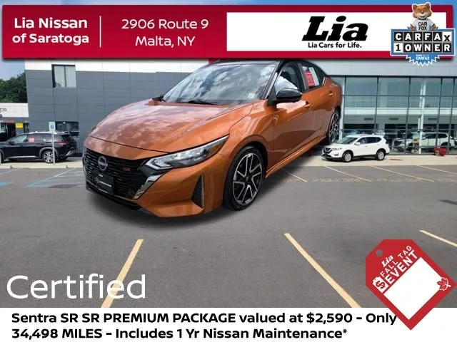 Orange 2025 Nissan Sentra SR for sale in Malta, NY