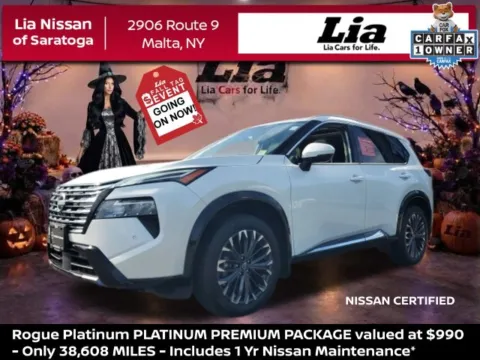 White 2024 Nissan Rogue Platinum for sale in Malta, NY