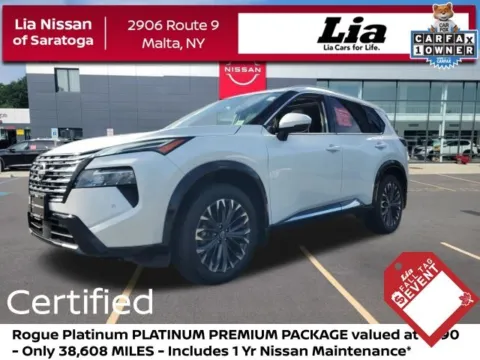 White 2024 Nissan Rogue Platinum for sale in Malta, NY