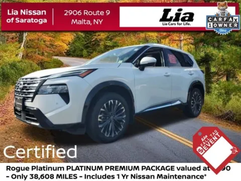 White 2024 Nissan Rogue Platinum for sale in Malta, NY