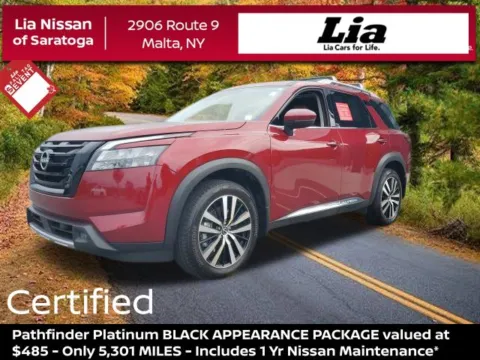 Red 2025 Nissan Pathfinder Platinum for sale in Malta, NY
