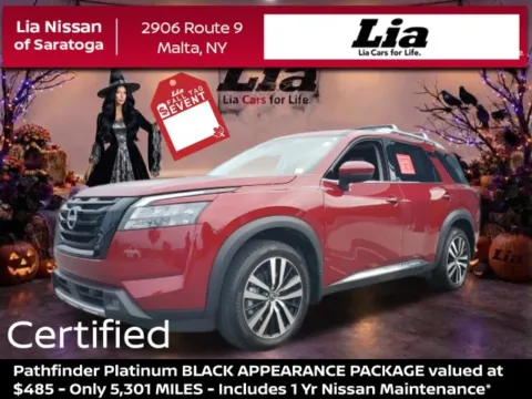 Red 2025 Nissan Pathfinder Platinum for sale in Malta, NY