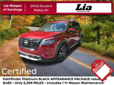 Red 2025 Nissan Pathfinder Platinum for sale in Malta, NY