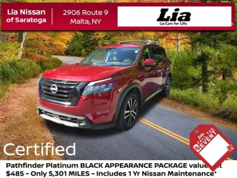 Red 2025 Nissan Pathfinder Platinum for sale in Malta, NY