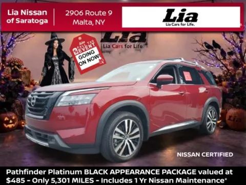 Red 2025 Nissan Pathfinder Platinum for sale in Malta, NY