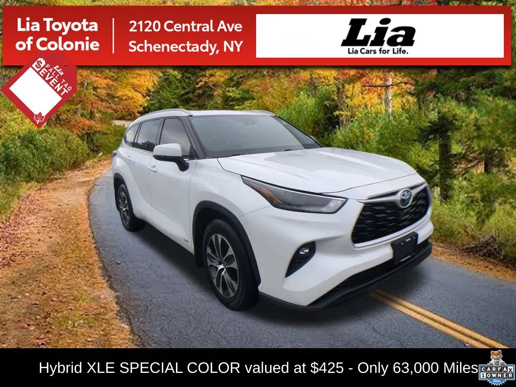White 2022 Toyota Highlander Hybrid XLE for sale in Schenectady, NY