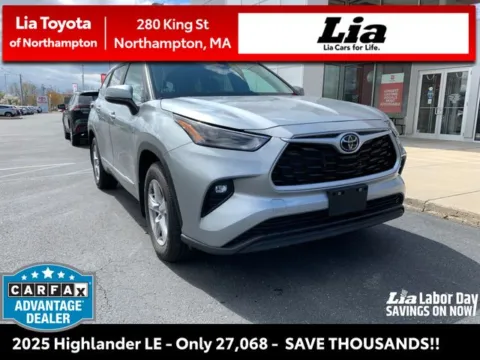 Silver 2025 Toyota Highlander LE AWD for sale in Northampton, MA