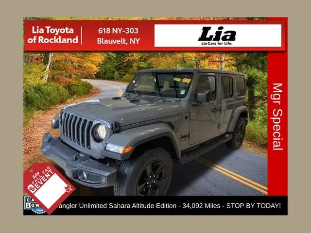 Gray 2022 Jeep Wrangler Unlimited Sahara Altitude for sale in Blauvelt, NY