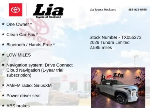 More photos of 2026 Toyota Tundra Limited at Lia Toyota of Rockland, NY