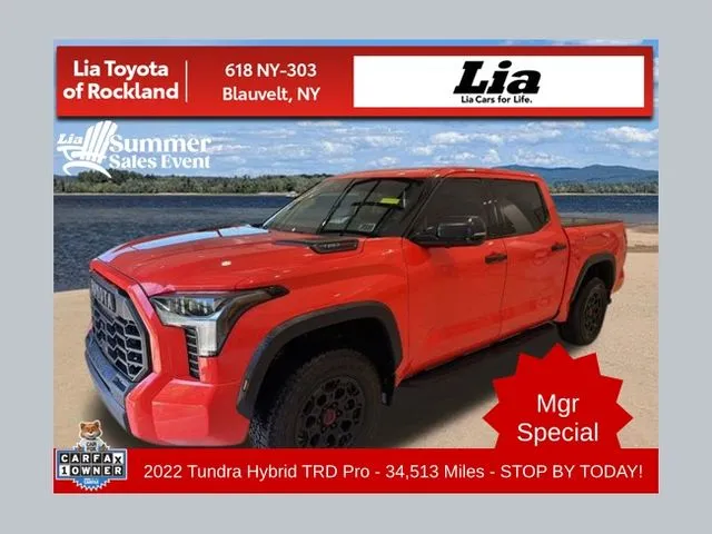 Orange 2022 Toyota Tundra Hybrid TRD Pro for sale in Blauvelt, NY