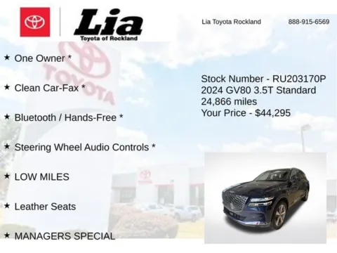 More photos of 2024 Genesis GV80 3.5T at Lia Toyota of Rockland, NY