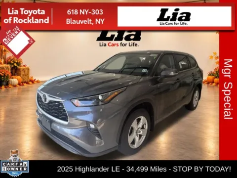 Gray 2025 Toyota Highlander LE for sale in Blauvelt, NY