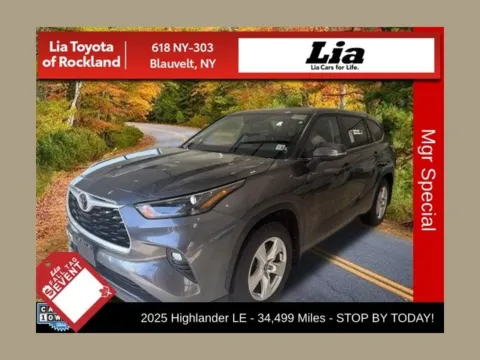 Gray 2025 Toyota Highlander LE for sale in Blauvelt, NY