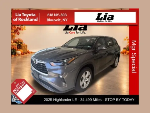 Gray 2025 Toyota Highlander LE for sale in Blauvelt, NY