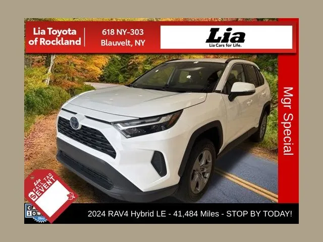White 2024 Toyota RAV4 Hybrid LE for sale in Blauvelt, NY