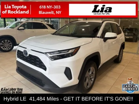 White 2024 Toyota RAV4 Hybrid LE for sale in Blauvelt, NY