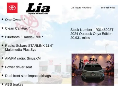 More photos of 2024 Subaru Outback Onyx Edition at Lia Toyota of Rockland, NY