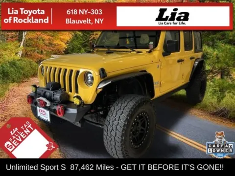 Yellow 2018 Jeep Wrangler Unlimited Sport S for sale in Blauvelt, NY