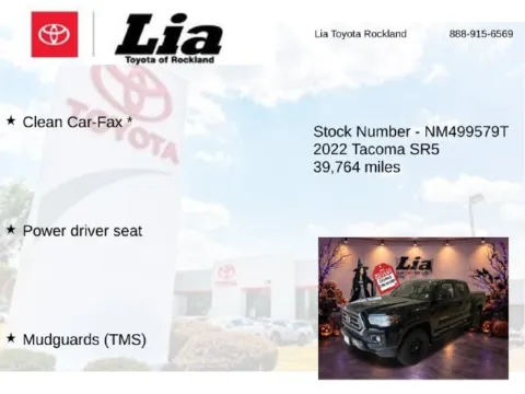 More photos of 2022 Toyota Tacoma SR5 at Lia Toyota of Rockland, NY
