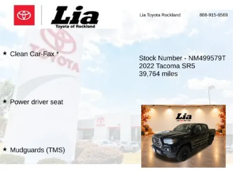 More photos of 2022 Toyota Tacoma SR5 at Lia Toyota of Rockland, NY