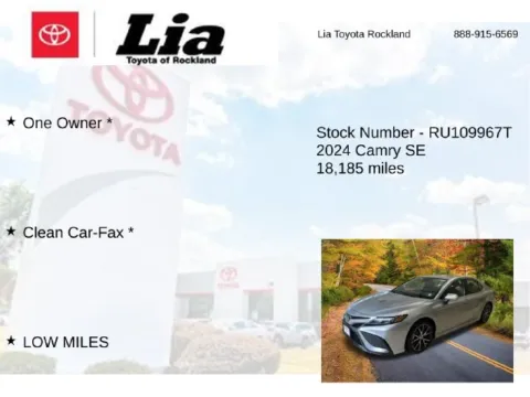 More photos of 2024 Toyota Camry SE at Lia Toyota of Rockland, NY