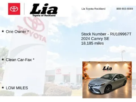 More photos of 2024 Toyota Camry SE at Lia Toyota of Rockland, NY
