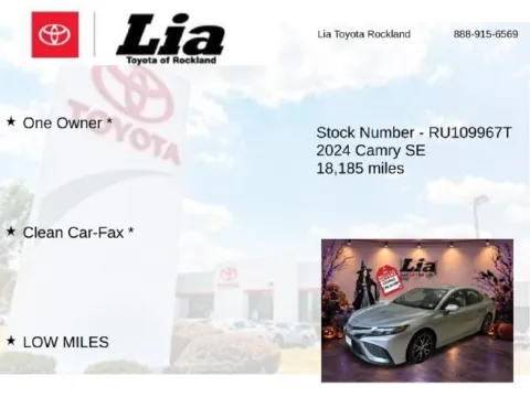 More photos of 2024 Toyota Camry SE at Lia Toyota of Rockland, NY