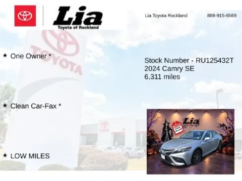 More photos of 2024 Toyota Camry SE at Lia Toyota of Rockland, NY