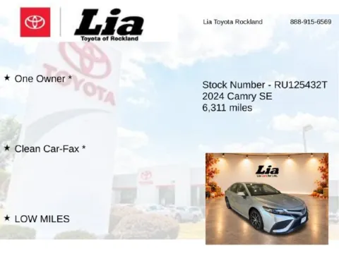 More photos of 2024 Toyota Camry SE at Lia Toyota of Rockland, NY
