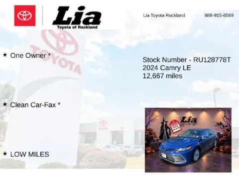 More photos of 2024 Toyota Camry LE at Lia Toyota of Rockland, NY