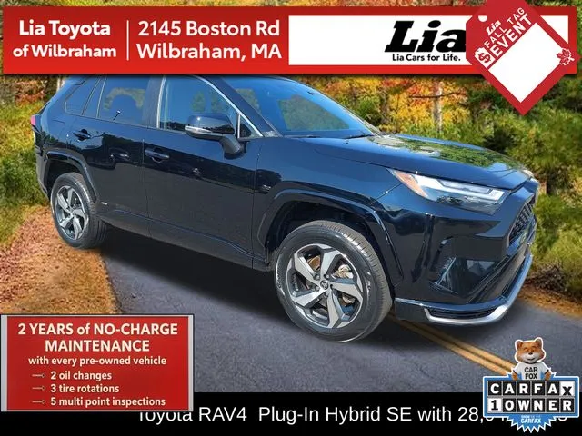 Black 2025 Toyota RAV4 Plug-In Hybrid SE for sale in Wilbraham, MA