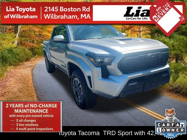 Silver 2024 Toyota Tacoma TRD Sport for sale in Wilbraham, MA