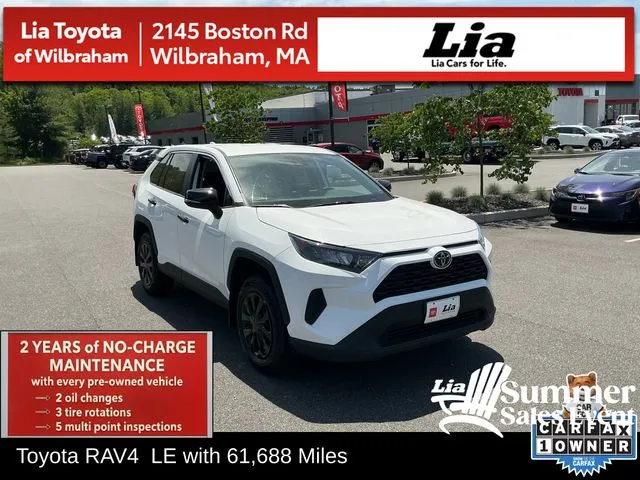 White 2022 Toyota RAV4 LE for sale in Wilbraham, MA