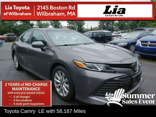 Gray 2018 Toyota Camry LE for sale in Wilbraham, MA
