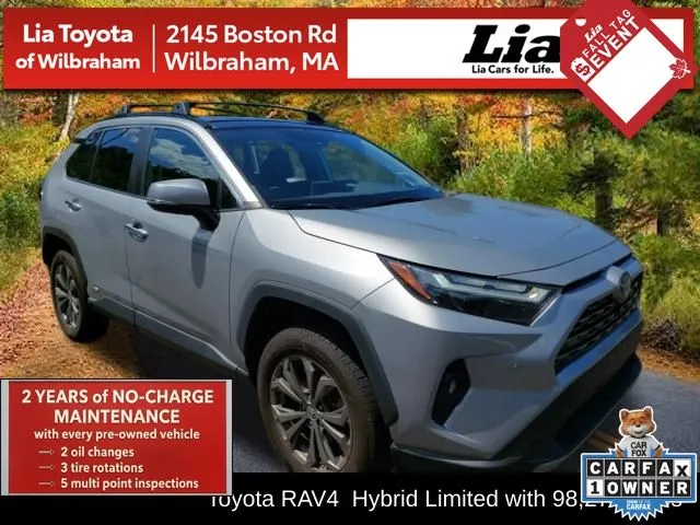 Silver 2022 Toyota RAV4 Hybrid Limited for sale in Wilbraham, MA