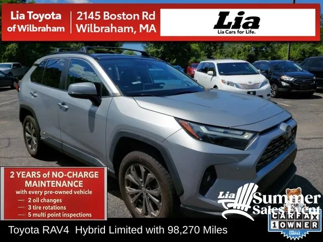 Silver 2022 Toyota RAV4 Hybrid Limited for sale in Wilbraham, MA