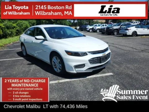 White 2018 Chevrolet Malibu LT for sale in Wilbraham, MA
