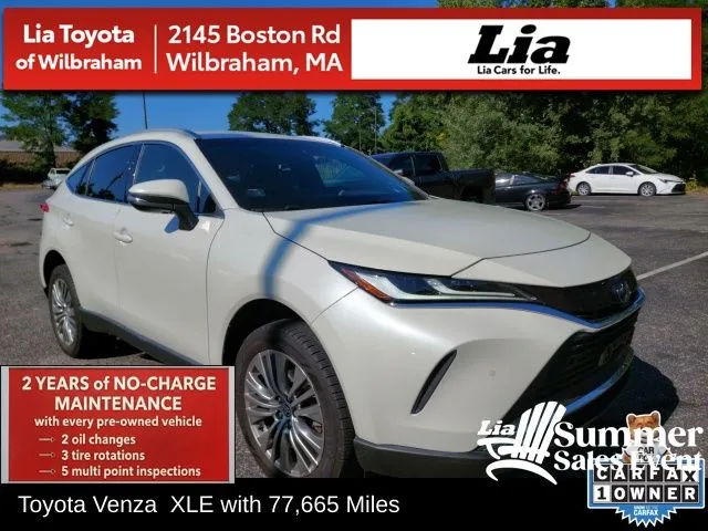 White 2021 Toyota Venza XLE for sale in Wilbraham, MA