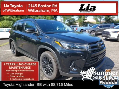 Black 2019 Toyota Highlander SE for sale in Wilbraham, MA