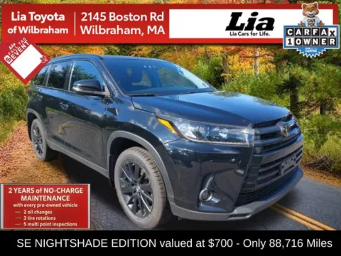 Black 2019 Toyota Highlander SE for sale in Wilbraham, MA