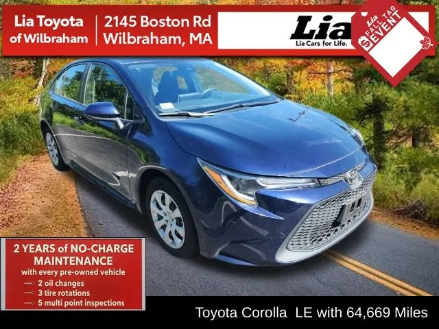 Blue 2021 Toyota Corolla LE for sale in Wilbraham, MA