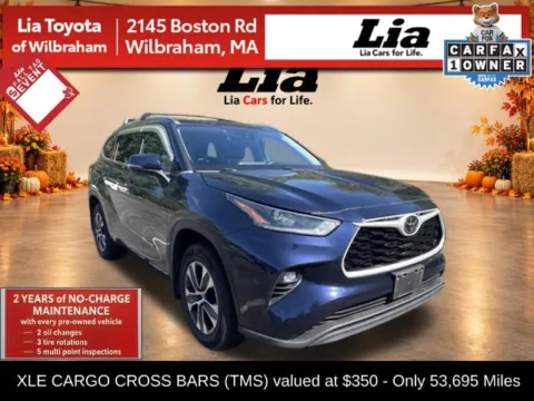 Blue 2021 Toyota Highlander XLE for sale in Wilbraham, MA