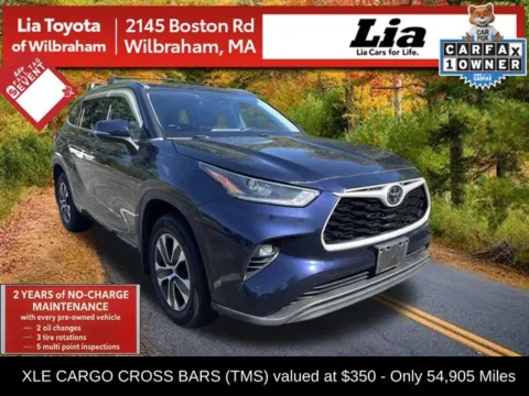 Blue 2021 Toyota Highlander XLE for sale in Wilbraham, MA
