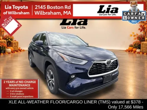 Blue 2025 Toyota Highlander XLE for sale in Wilbraham, MA