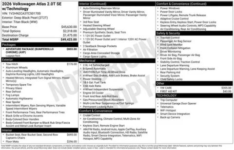 Photos of 2026 Volkswagen Atlas 2.0T SE w/Technology for sale in Enfield, CT at Lia Volkswagen