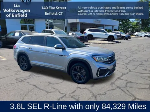 Silver 2022 Volkswagen Atlas 3.6L V6 SEL R-Line for sale in Enfield, CT