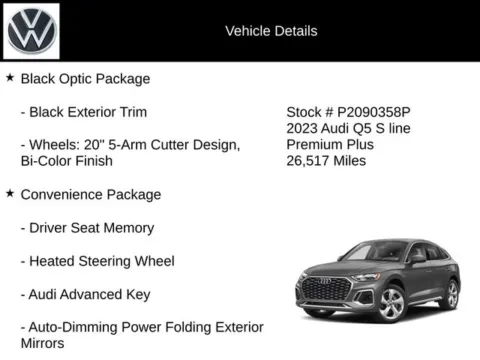 Photos of 2023 Audi Q5 Sportback 45 S line Premium for sale in Enfield, CT at Lia Volkswagen