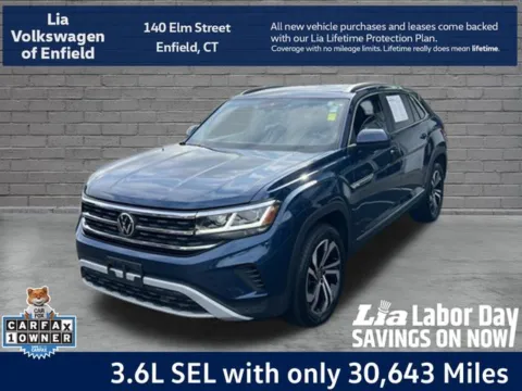 Blue 2023 Volkswagen Atlas Cross Sport 3.6L V6 SEL for sale in Enfield, CT