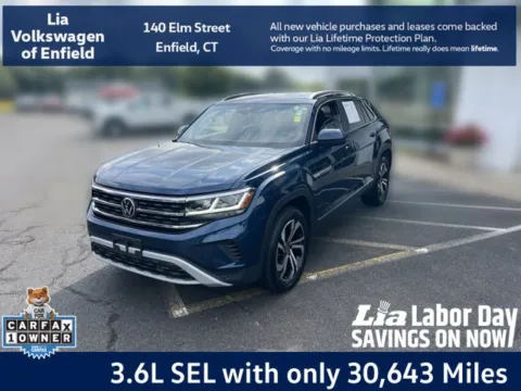 Blue 2023 Volkswagen Atlas Cross Sport 3.6L V6 SEL for sale in Enfield, CT