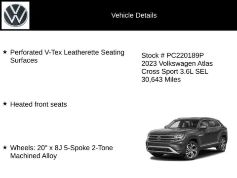 More photos of 2023 Volkswagen Atlas Cross Sport 3.6L V6 SEL at Lia Volkswagen, CT